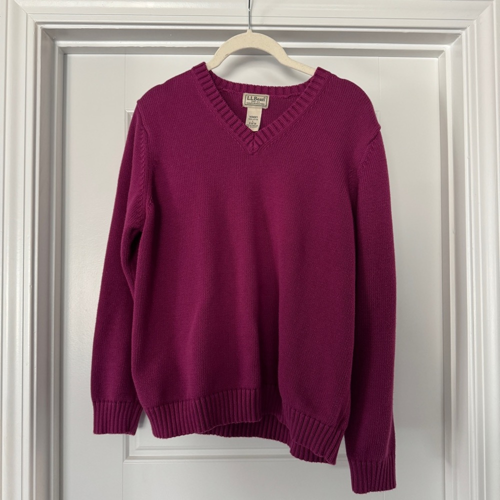 Vintage L.L. Bean Fuchsia V-Neck Sweater